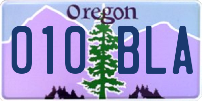 OR license plate 010BLA