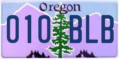 OR license plate 010BLB