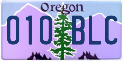 OR license plate 010BLC