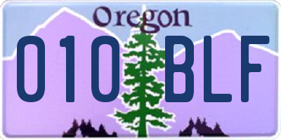 OR license plate 010BLF