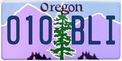 OR license plate 010BLI