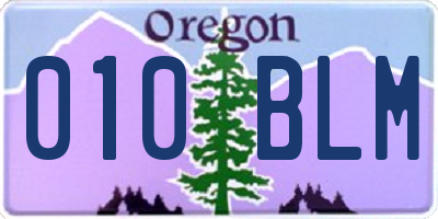 OR license plate 010BLM