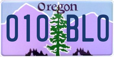 OR license plate 010BLO