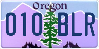 OR license plate 010BLR