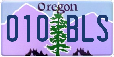 OR license plate 010BLS