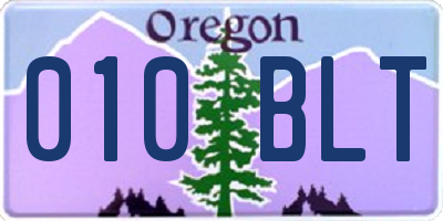 OR license plate 010BLT