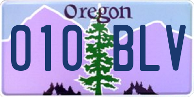 OR license plate 010BLV