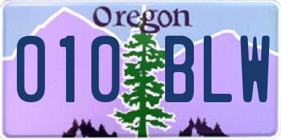 OR license plate 010BLW
