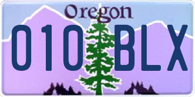OR license plate 010BLX