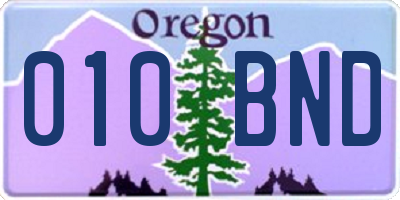 OR license plate 010BND