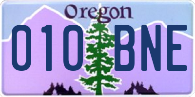 OR license plate 010BNE