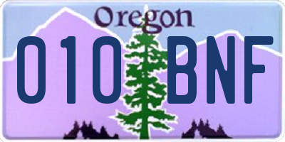 OR license plate 010BNF