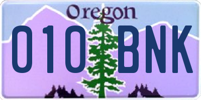 OR license plate 010BNK