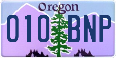 OR license plate 010BNP