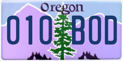 OR license plate 010BOD