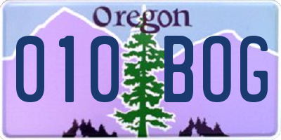 OR license plate 010BOG