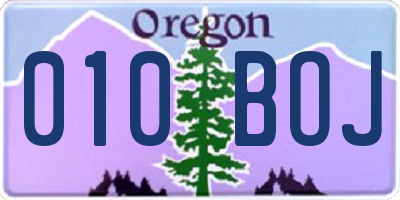 OR license plate 010BOJ