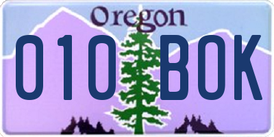 OR license plate 010BOK