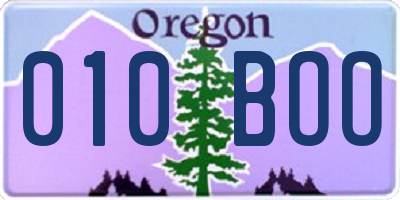 OR license plate 010BOO