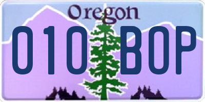 OR license plate 010BOP