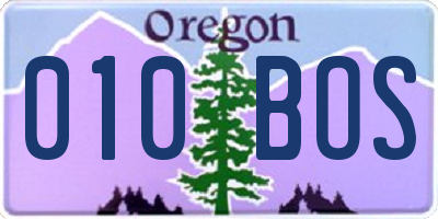 OR license plate 010BOS