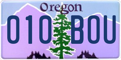 OR license plate 010BOU