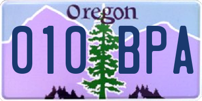 OR license plate 010BPA
