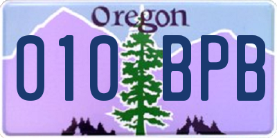 OR license plate 010BPB