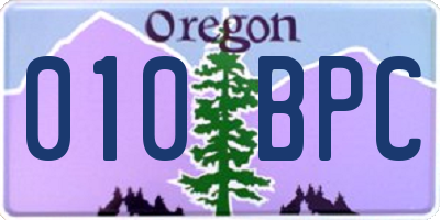 OR license plate 010BPC