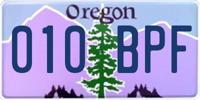 OR license plate 010BPF