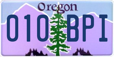 OR license plate 010BPI