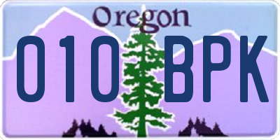 OR license plate 010BPK