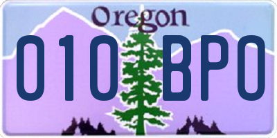 OR license plate 010BPO