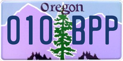 OR license plate 010BPP
