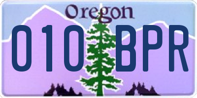 OR license plate 010BPR