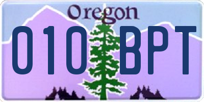 OR license plate 010BPT