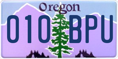 OR license plate 010BPU