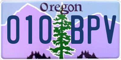 OR license plate 010BPV