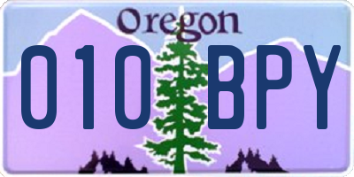 OR license plate 010BPY