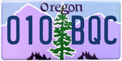OR license plate 010BQC