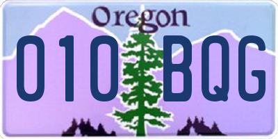OR license plate 010BQG