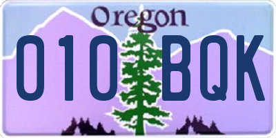 OR license plate 010BQK