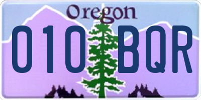 OR license plate 010BQR