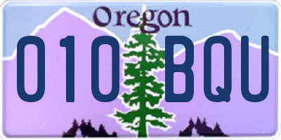 OR license plate 010BQU