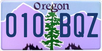 OR license plate 010BQZ