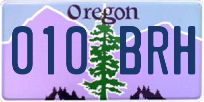 OR license plate 010BRH