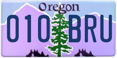 OR license plate 010BRU
