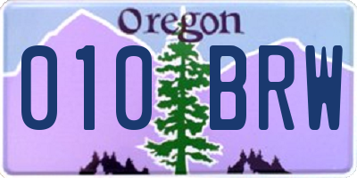 OR license plate 010BRW