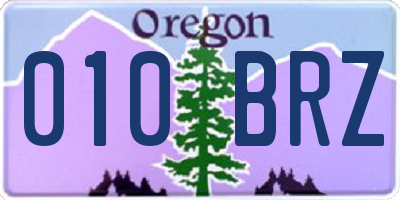 OR license plate 010BRZ