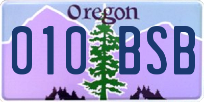 OR license plate 010BSB